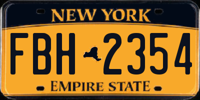 NY license plate FBH2354