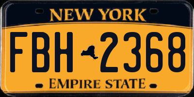 NY license plate FBH2368