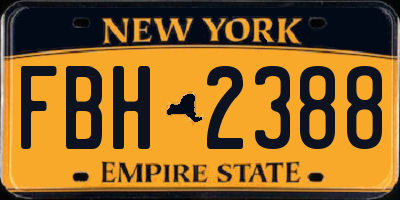 NY license plate FBH2388
