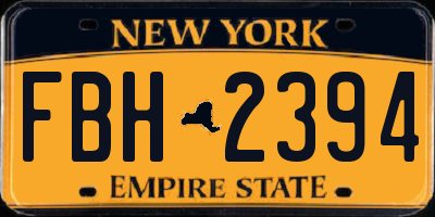 NY license plate FBH2394