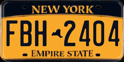 NY license plate FBH2404