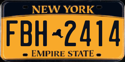 NY license plate FBH2414