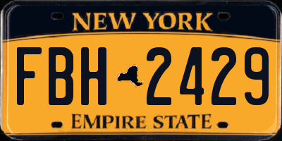 NY license plate FBH2429