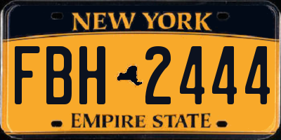 NY license plate FBH2444