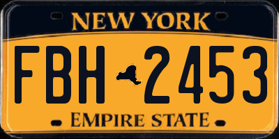 NY license plate FBH2453