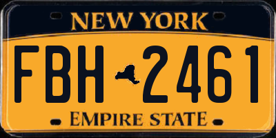 NY license plate FBH2461