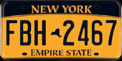 NY license plate FBH2467
