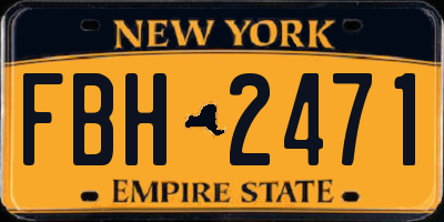 NY license plate FBH2471