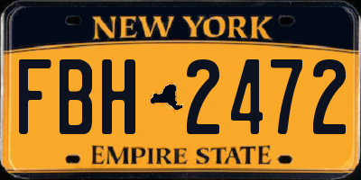 NY license plate FBH2472