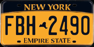 NY license plate FBH2490