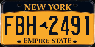 NY license plate FBH2491