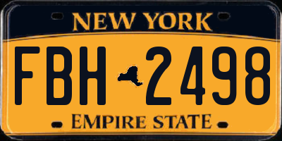 NY license plate FBH2498