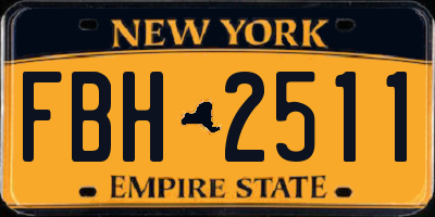 NY license plate FBH2511