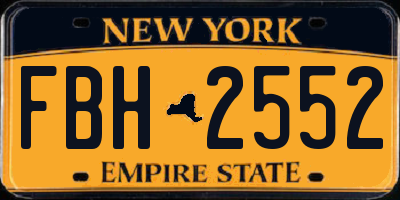 NY license plate FBH2552