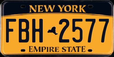 NY license plate FBH2577
