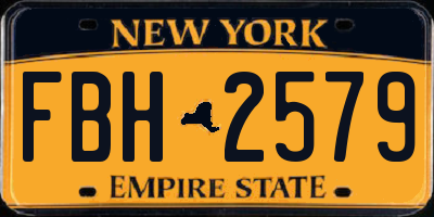 NY license plate FBH2579