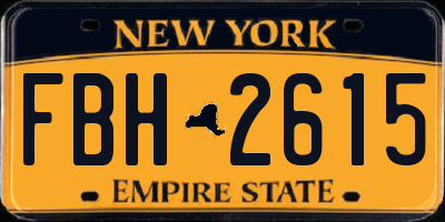 NY license plate FBH2615