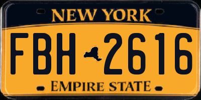 NY license plate FBH2616