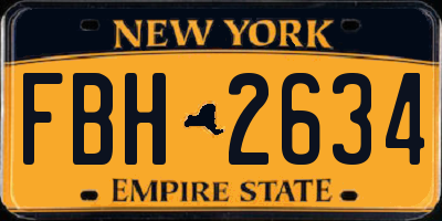 NY license plate FBH2634
