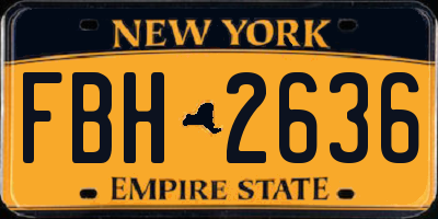 NY license plate FBH2636