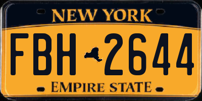 NY license plate FBH2644