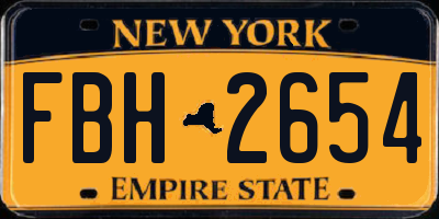 NY license plate FBH2654