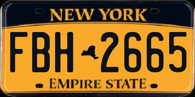 NY license plate FBH2665