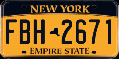 NY license plate FBH2671
