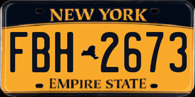 NY license plate FBH2673