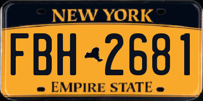 NY license plate FBH2681