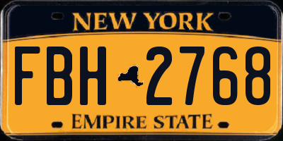 NY license plate FBH2768