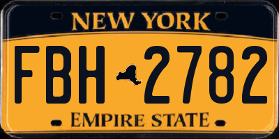 NY license plate FBH2782
