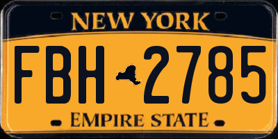 NY license plate FBH2785