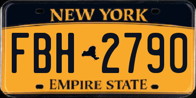 NY license plate FBH2790