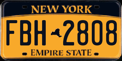 NY license plate FBH2808