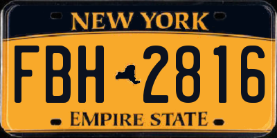 NY license plate FBH2816