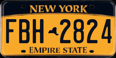 NY license plate FBH2824