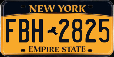 NY license plate FBH2825