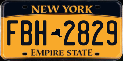 NY license plate FBH2829