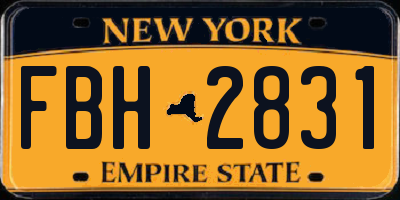 NY license plate FBH2831