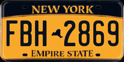 NY license plate FBH2869