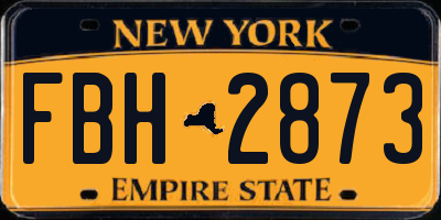 NY license plate FBH2873