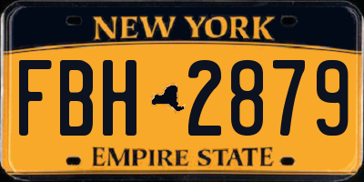 NY license plate FBH2879