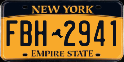 NY license plate FBH2941