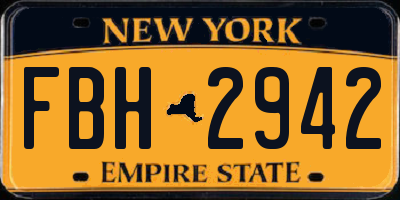 NY license plate FBH2942
