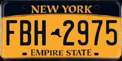 NY license plate FBH2975