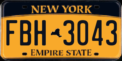 NY license plate FBH3043