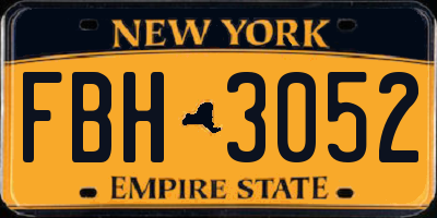 NY license plate FBH3052