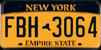 NY license plate FBH3064