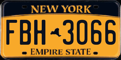 NY license plate FBH3066